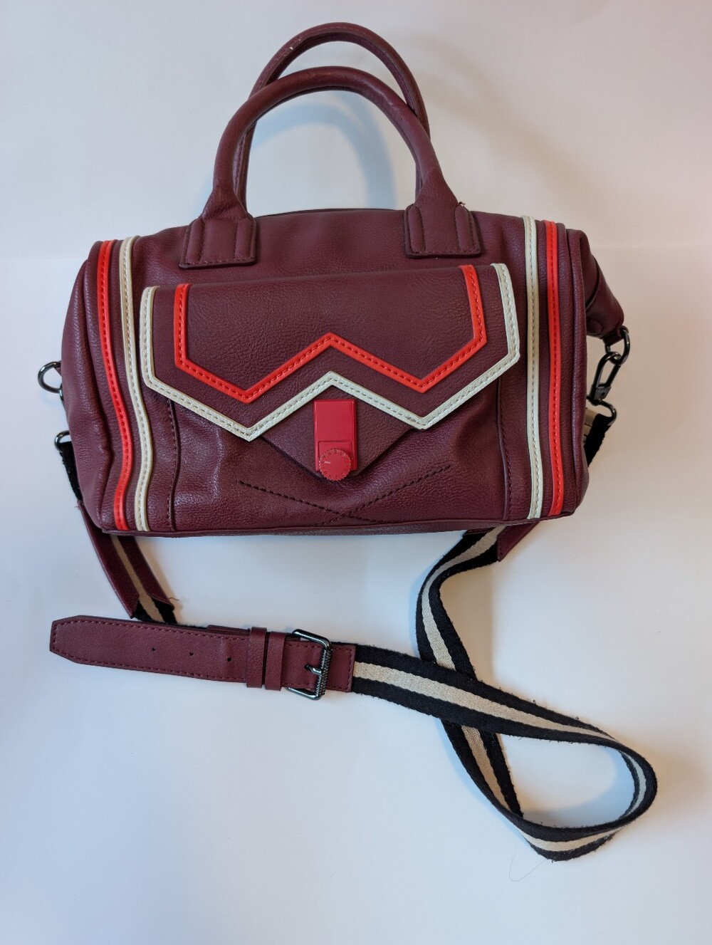 BCBGeneration Burgundy Retro Style Satchel